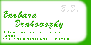 barbara drahovszky business card